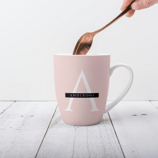 Minimale roze roze gepersonaliseerde naam latte mok