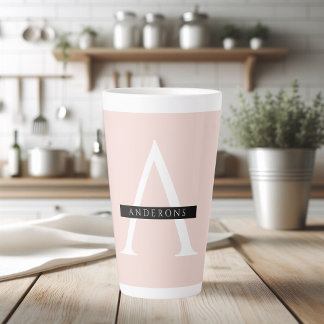 Minimale roze roze gepersonaliseerde naam latte mok