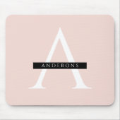 Minimale roze roze gepersonaliseerde naam muismat (Voorkant)