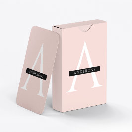 Minimale roze roze gepersonaliseerde naam pokerkaarten