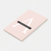 Minimale roze roze gepersonaliseerde naam post-it® notes (Schuin)
