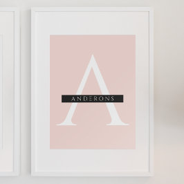 Minimale roze roze gepersonaliseerde naam poster