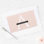 Minimale roze roze gepersonaliseerde naam rechthoekige sticker (Envelop)