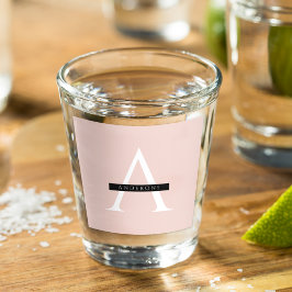 Minimale roze roze gepersonaliseerde naam shot glas