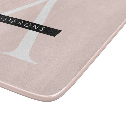 Minimale roze roze gepersonaliseerde naam snijplank (Hoek)