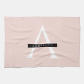 Minimale roze roze gepersonaliseerde naam theedoek (Horizontaal)