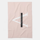 Minimale roze roze gepersonaliseerde naam theedoek (Verticaal)