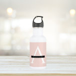 Minimale roze roze gepersonaliseerde naam waterfles<br><div class="desc">Minimale roze roze gepersonaliseerde naam</div>