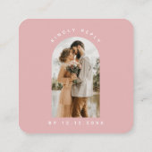 Minimale roze roze roze foto Qr-code RSVP Chic Informatiekaartje (Achterkant)