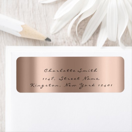 Minimale roze roze zwarte RSVP-bruidbruid Etiket (Insitu)