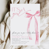 Minimale Roze Strik Baby Shower Kaart