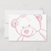 Minimale roze tederband Baby shower diapluer Raffl Kaart (Achterkant)