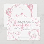 Minimale roze tederband Baby shower diapluer Raffl Kaart (Voorkant / Achterkant)