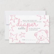 Minimale roze tederband Baby shower diapluer Raffl