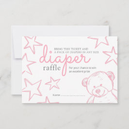 Minimale roze tederband Baby shower diapluer Raffl Kaart