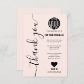 Minimale roze tekenvolgorde Hartelijk dank Bedankkaart (Voorkant / Achterkant)