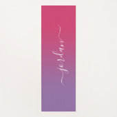Minimale roze tot Paarse gradiënt witte scriptnaam Yogamat (Voorkant)