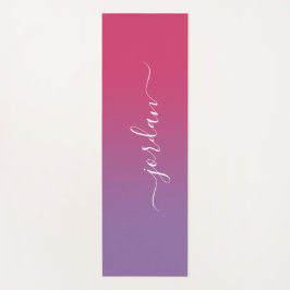 Minimale roze tot Paarse gradiënt witte scriptnaam Yogamat
