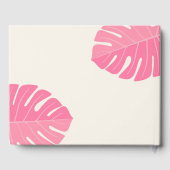 Minimale Roze Tropisch Strand Vakantiehuis Gastenboek (Achterkant)