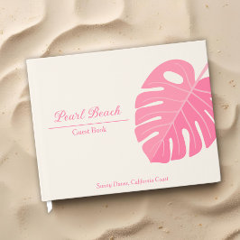 Minimale Roze Tropisch Strand Vakantiehuis Gastenboek