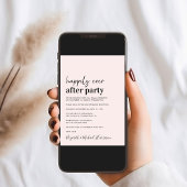 Minimale roze trouwontvangst uitnodiging