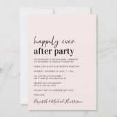 Minimale roze trouwreceptie uitnodiging (Voorkant)