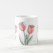 Minimale Roze Tulp Mok | Bloemige Esthetische Kop (Center)
