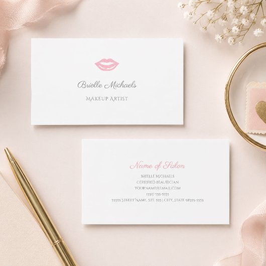Minimale Roze Visagist Visitekaartje