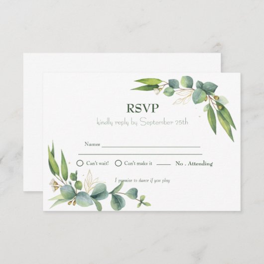 Minimale roze vogelgriep op zaterdag RSVP (Voorkant / Achterkant)