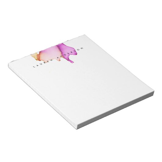 Minimale roze Waterverf Initiaal PostIt Opmerkinge Notitieblok (Schuin)