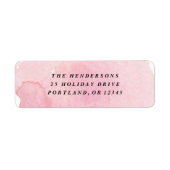 Minimale roze Waterverf retouradres Etiket (Voorkant)