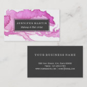 Minimale roze Waterverf Verf Daub Visitekaartje (Voorkant / Achterkant)