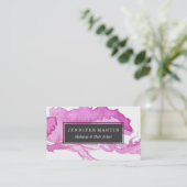 Minimale roze Waterverf Verf Daub Visitekaartje (Staand voorkant)