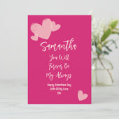 Minimale roze, zoete Valentijn voor volwassenen Feestdagenkaart (Staand voorkant)