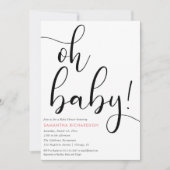 Minimale roze zwarte baby kaart (Voorkant)