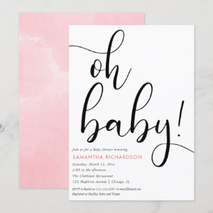 Minimale roze zwarte baby kaart