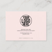 Minimale roze zwarte Script Klant Hartelijk dank Visitekaartje (Achterkant)
