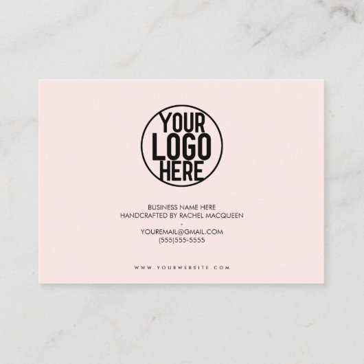 Minimale roze zwarte Script Klant Hartelijk dank Visitekaartje (Achterkant)