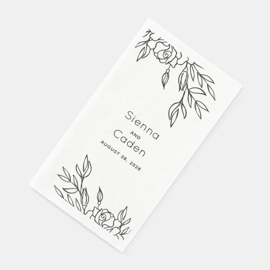 Minimale Rozen lijn trekken bruiloft Servet (Hoek)