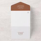 Minimale RSVP-bruiloft met Terracotta QR-code All In One Uitnodiging (Buitenkant)