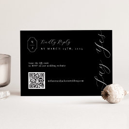 Minimale RSVP-code voor zwart-wit QR-huwelijk RSVP Kaartje