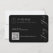 Minimale RSVP-code voor zwart-wit QR-huwelijk RSVP Kaartje (Voorkant)