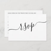 Minimale RSVP-code voor zwart-wit QR-huwelijk RSVP Kaartje (Voorkant / Achterkant)