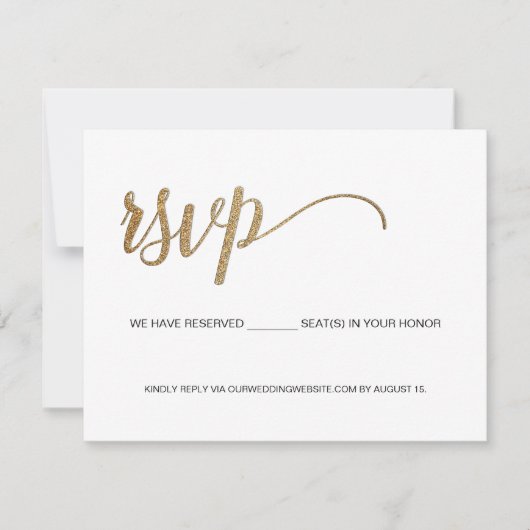 Minimale RSVP Gold Fillable Reserved Seats QR (Voorkant)