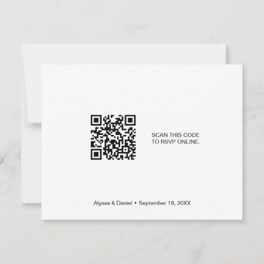 Minimale RSVP Gold Fillable Reserved Seats QR (Achterkant)