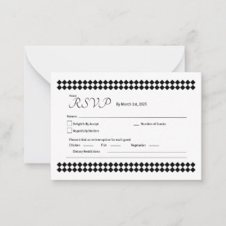 Minimale RSVP-kaart Notitiekaartje