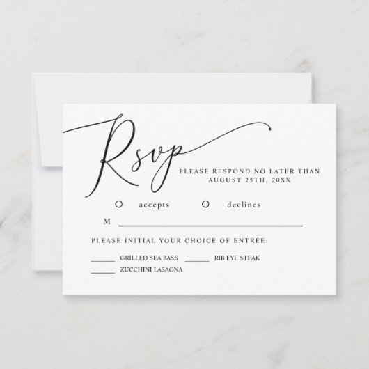 Minimale RSVP-Kaart RSVP Kaartje (Voorkant)