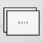 Minimale RSVP-kaart van leder aan rand Briefkaart (Voorkant / Achterkant)