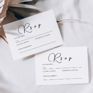 Minimale RSVP-kaart voor kalligrafie Notitiekaartje