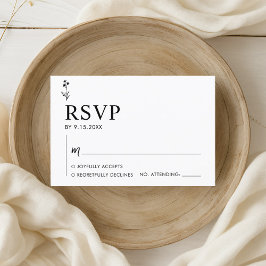 Minimale RSVP-kaart voor zwart en wit huwelijk RSVP Kaartje